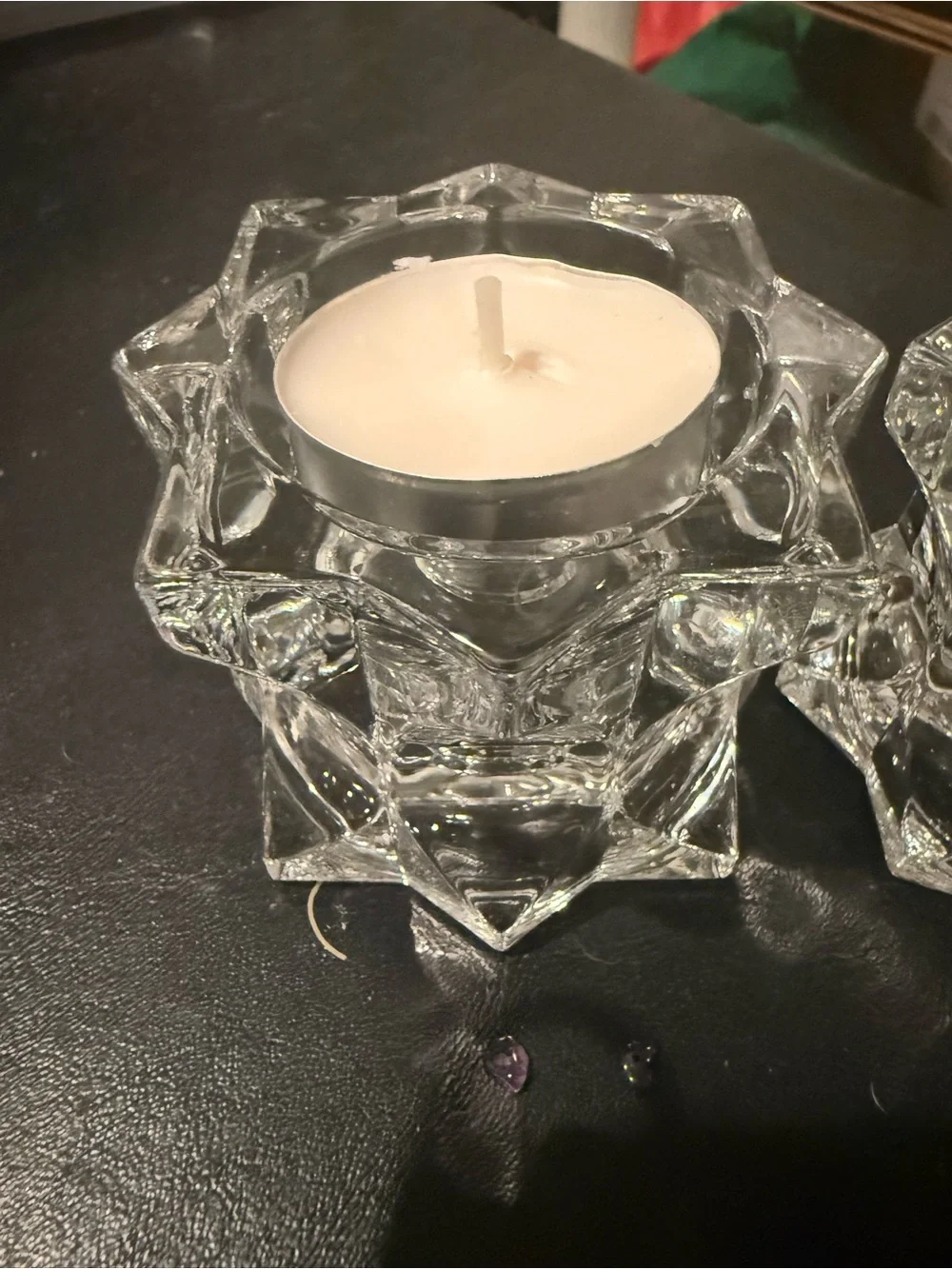 Clear Glass Tealight Candle Holders - Set of 2